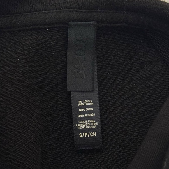 SKIMS Terry Fleece Cotton Hoodie in Washed Obsidian (Black) - Size S - Picture 3 of 3